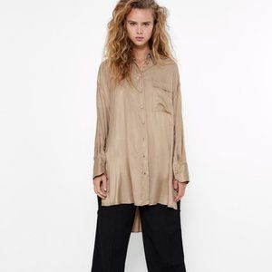 ZARA Satin Effect Top - XS Very Loose NWT Viscose